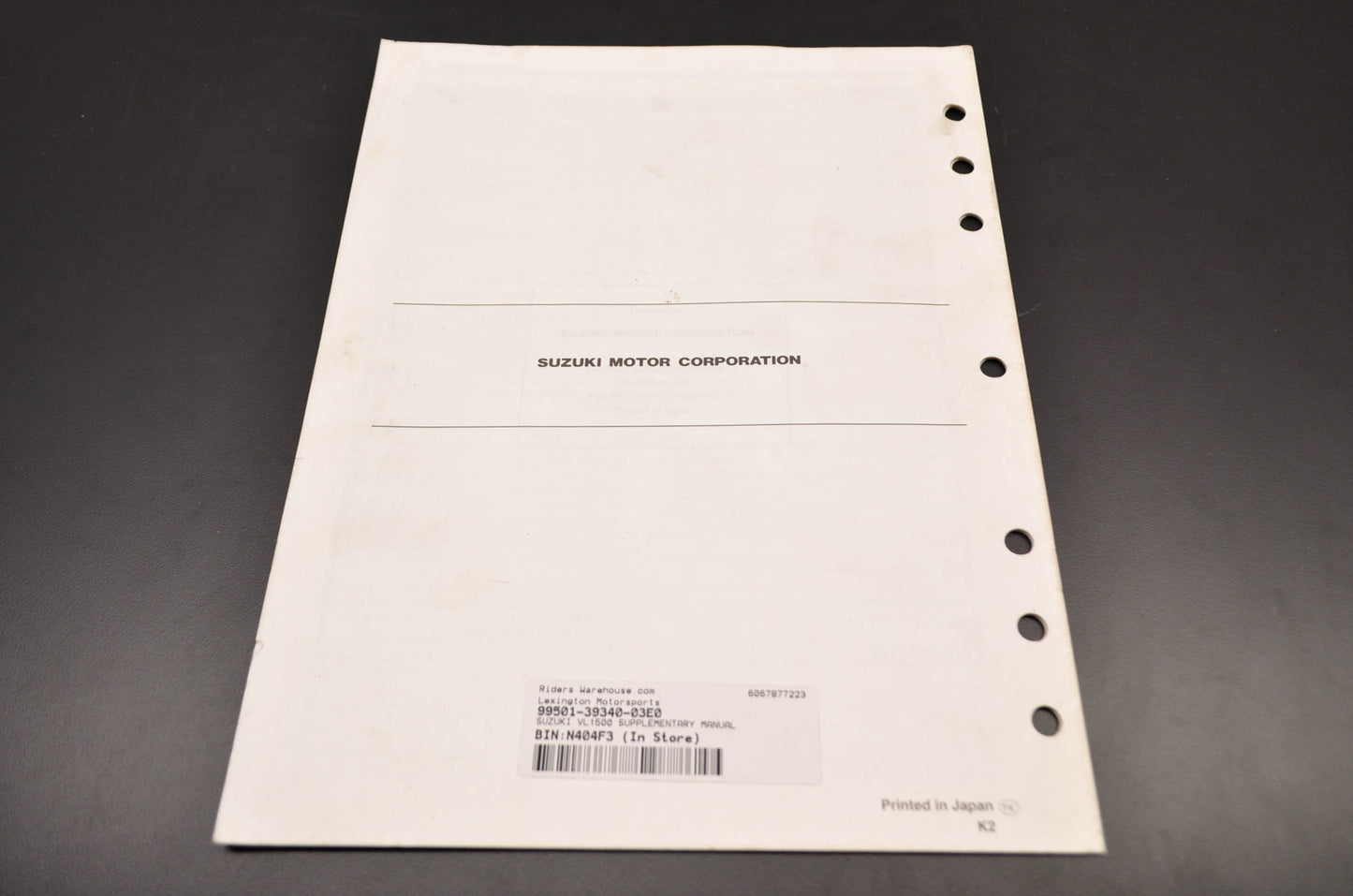 OEM Suzuki 99501-39340-03E Service Manual VL1500/C90