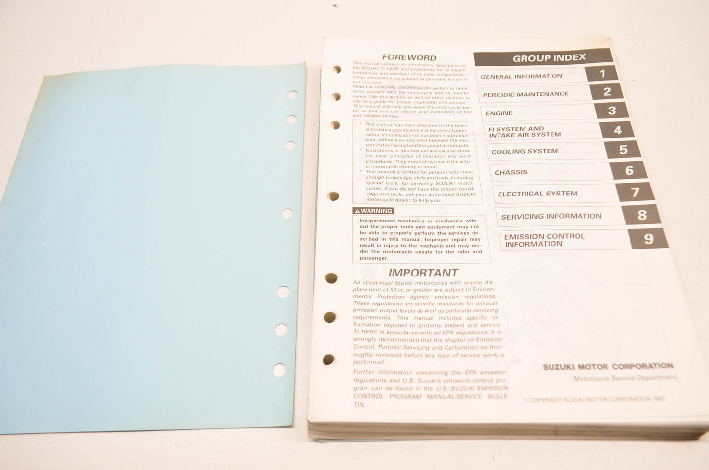 OEM Suzuki 99500-39140-03E Service Manual TL1000S 1997-01