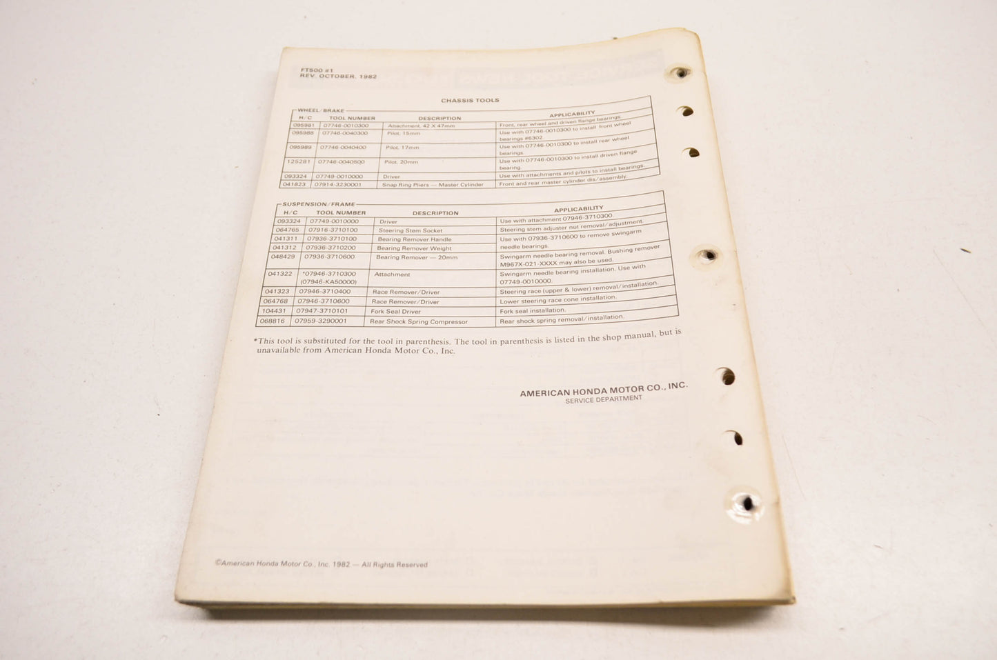 OEM Honda FT500 Ascot Shop Manual
