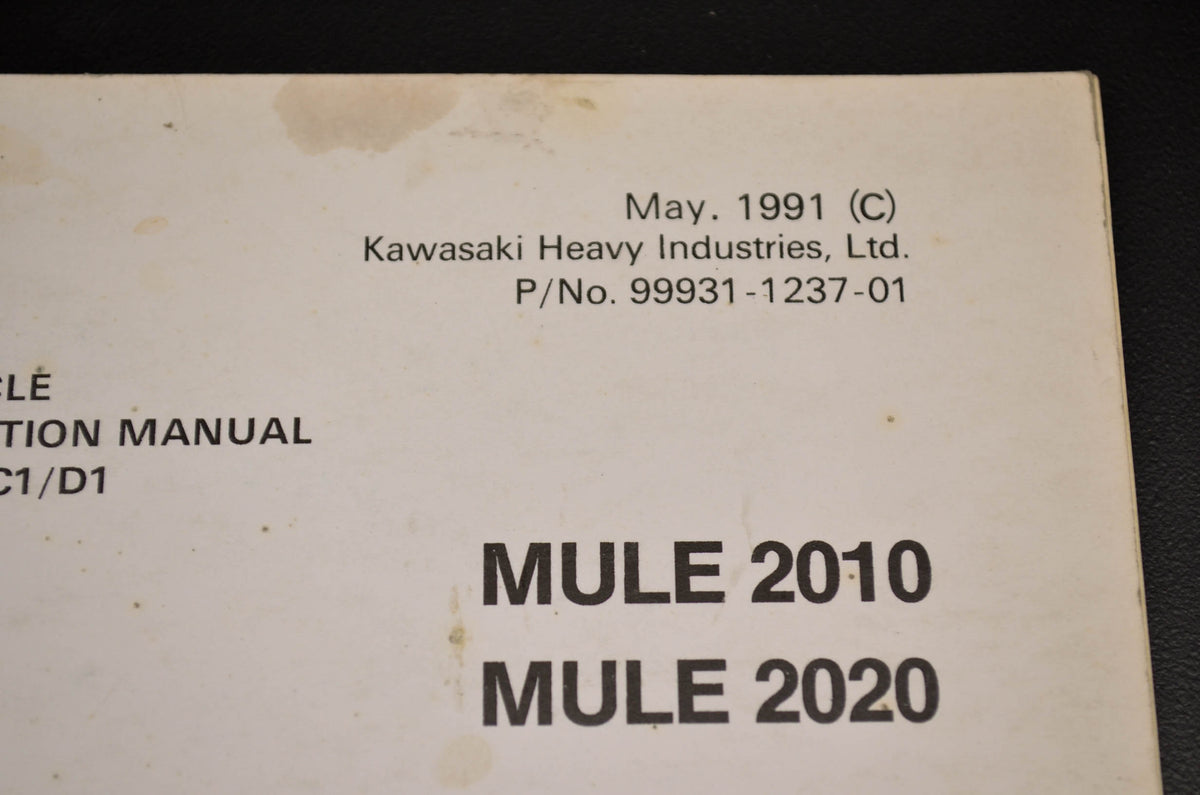 OEM Kawasaki 99931-1237-01 Assembly & Preparation Manual KAF540C1
