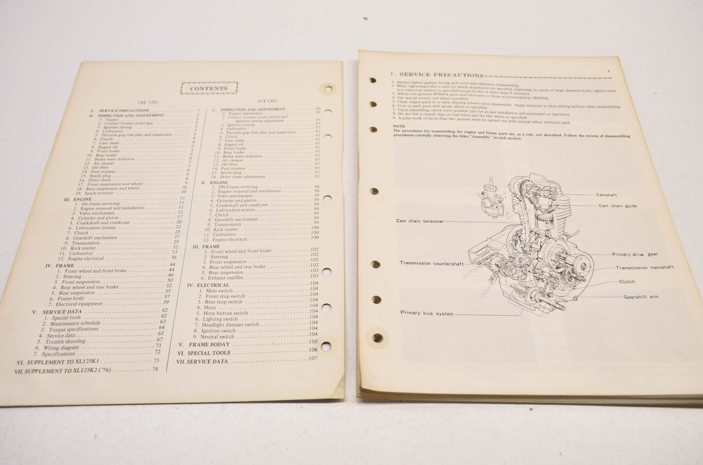 OEM Honda 6136504 XL CT125 Shop Manual