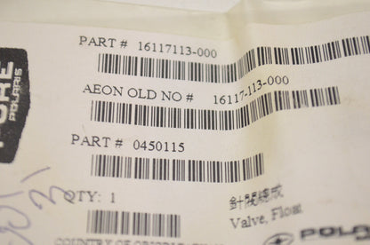 OEM Polaris 450115 Needle Valve Kit NOS