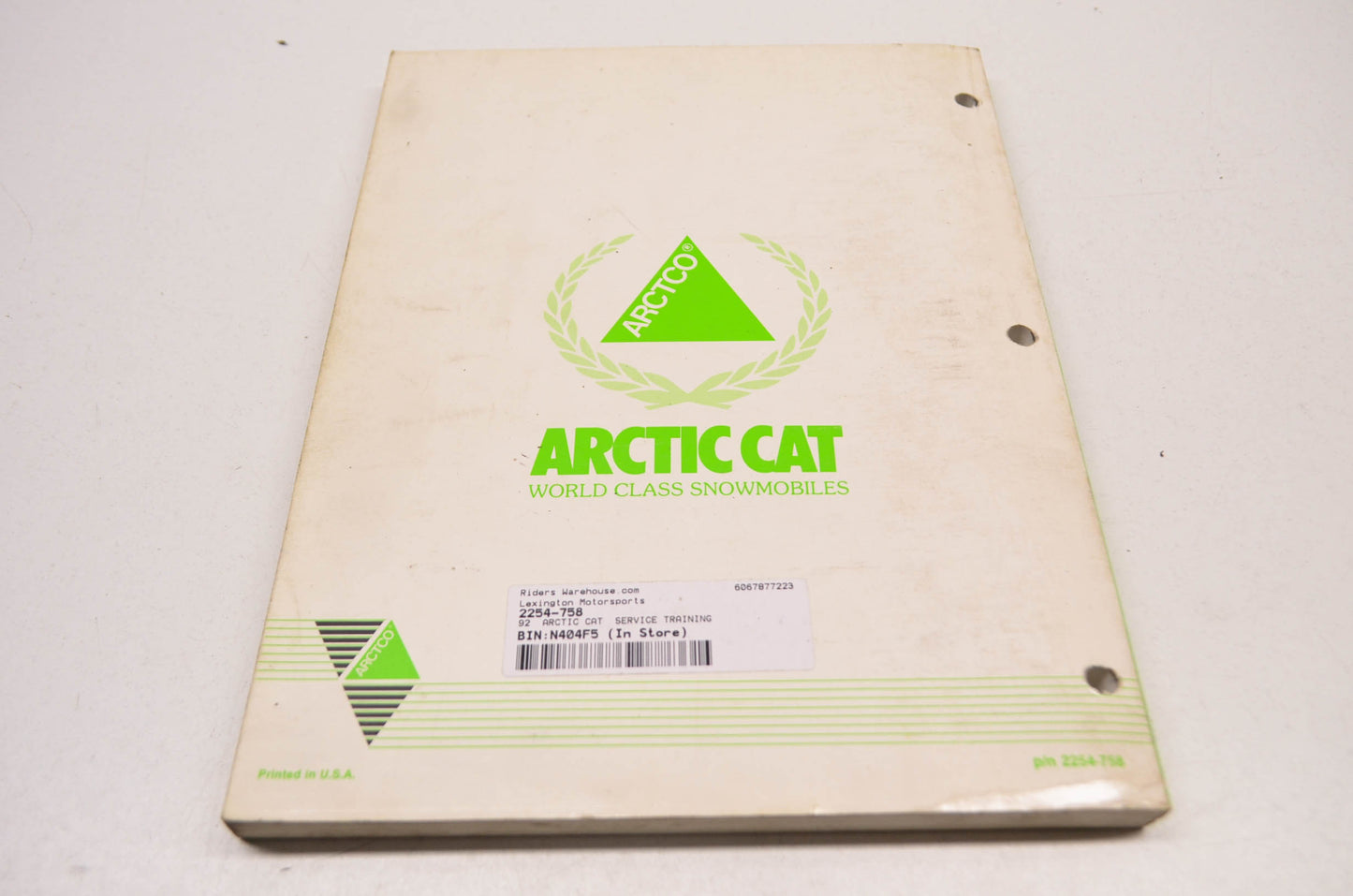 OEM Arctic Cat 1992 Snowmobile Service Training Manual