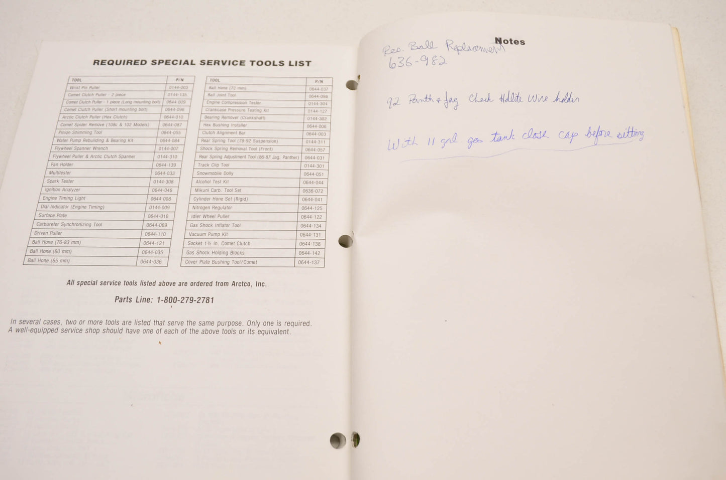 OEM Arctic Cat 1992 Snowmobile Service Training Manual