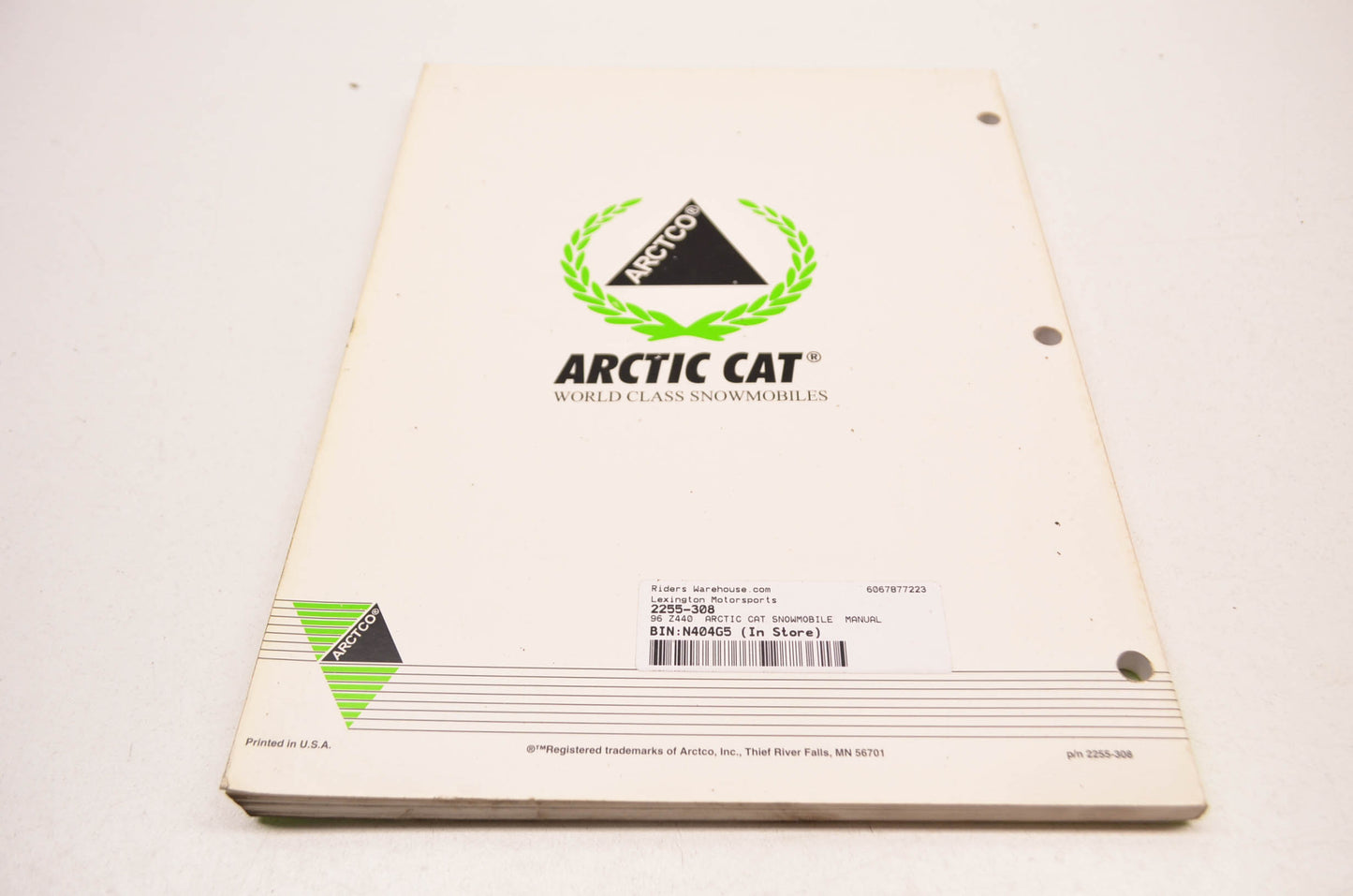 OEM Arctic Cat 2255-308 Service Manual Z 440 NOS