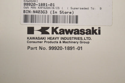 OEM Kawasaki 99920-1891-01 Owner's Manual KAF620A6