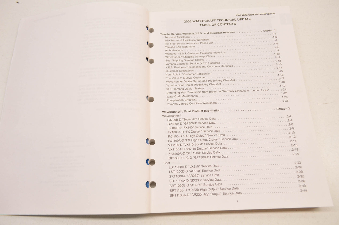 OEM Yamaha LIT-18500-00-05 Technical Update 2005 Watercraft