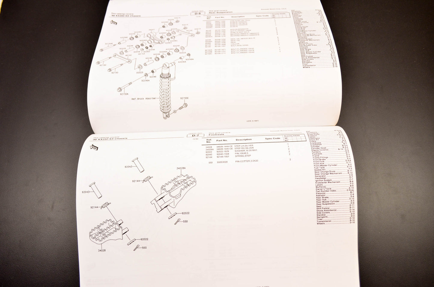 OEM Kawasaki 99960-0081-01 KX250 K5 Parts Catalog