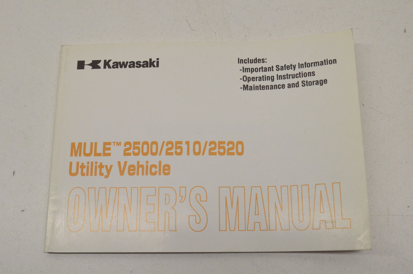 OEM Kawasaki Mule 2500/2510/2520 Owner's Manual KAF620-A6, KAF620-B6, KAF620-C6