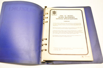 OEM Suzuki 99923-03861 86 G Model Ready Reference Service Specs Manual