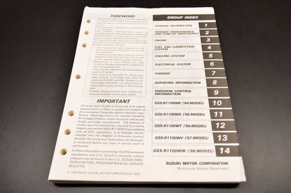 OEM Suzuki 94-98 GSX-R1100W Service Manual