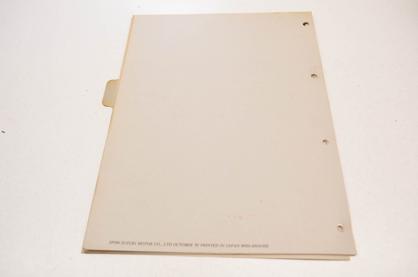 OEM Suzuki 99501-45010-03E SP500 Supplementary Service Manual
