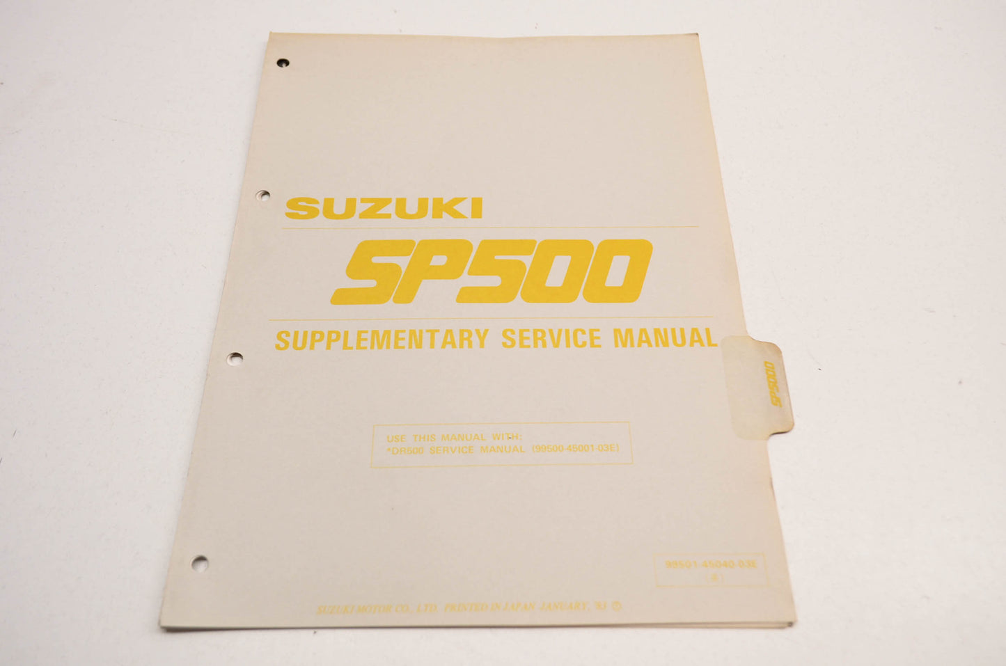 OEM Suzuki 99501-45040-03E SP500D Supplementary Service Manual