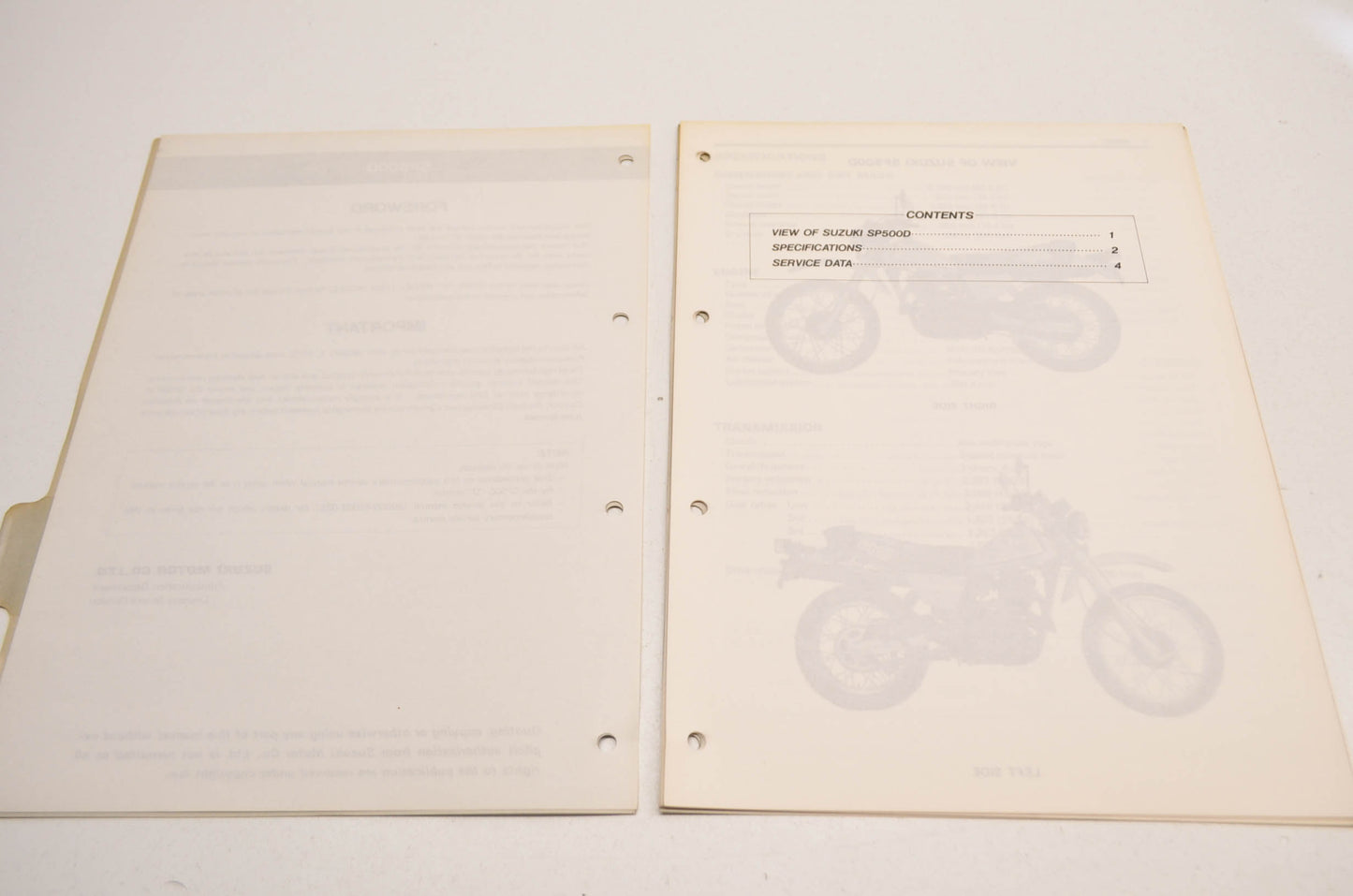 OEM Suzuki 99501-45040-03E SP500D Supplementary Service Manual