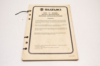 OEM Suzuki 99923-03891 89 K Model Ready Reference Service Specs Manual