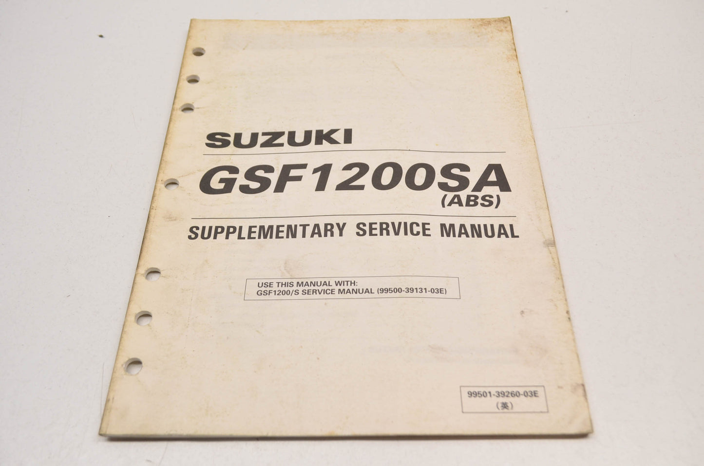 OEM Suzuki 99501-39260-03E GSF1200S/SA Service Manual