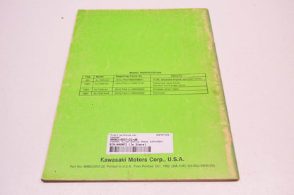 OEM Kawasaki KLT200 Service Manual Supplement