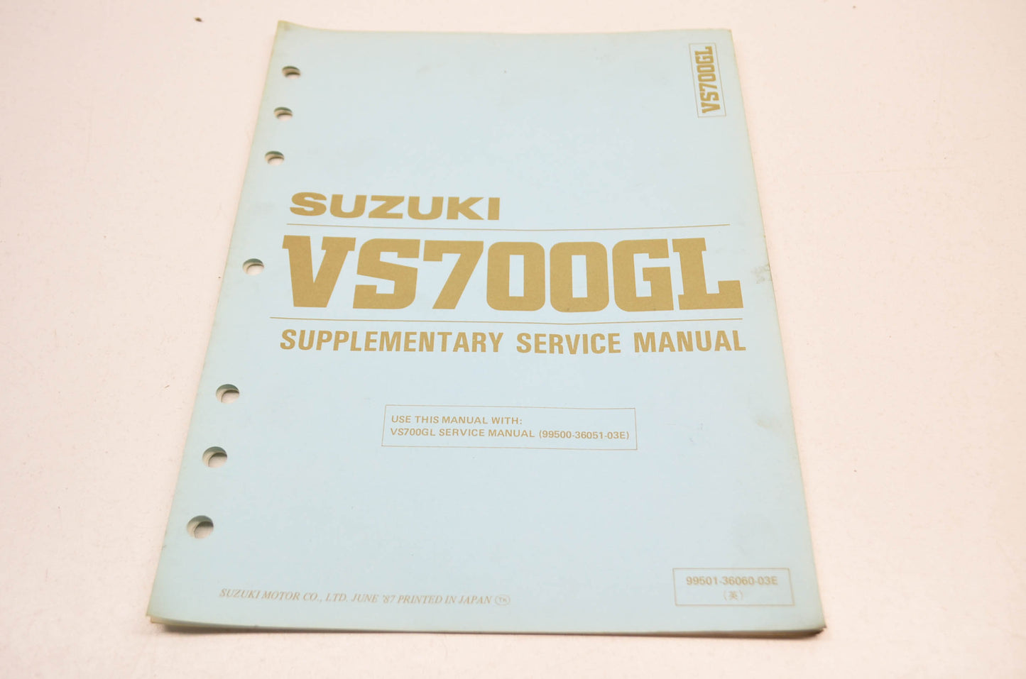 OEM Suzuki 99501-36060-03E VS700GL Supplementary Service Manual
