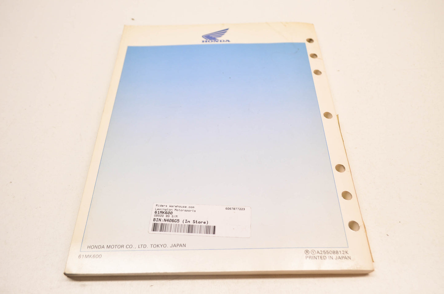 OEM Honda GB500 Service Manual 89-90 GB500.