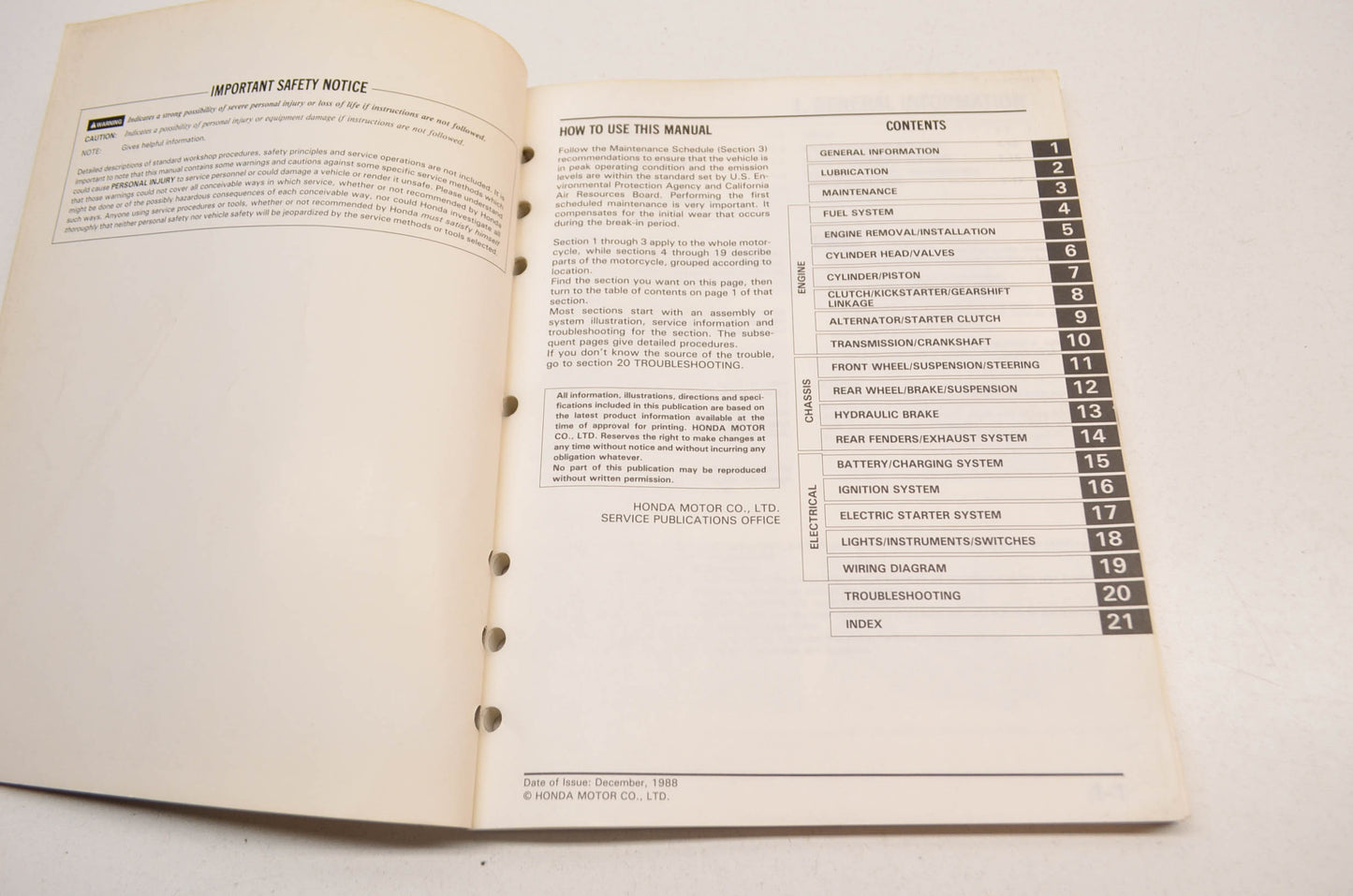 OEM Honda GB500 Service Manual 89-90 GB500.