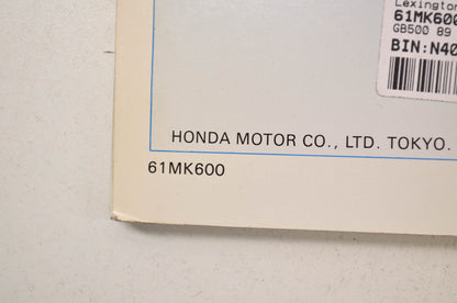 OEM Honda GB500 Service Manual 89-90 GB500.