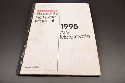 OEM Honda S0360 95 ATV Motorcycle Warranty Flat Rate Manual