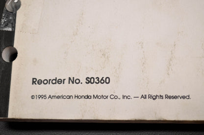 OEM Honda S0360 95 ATV Motorcycle Warranty Flat Rate Manual