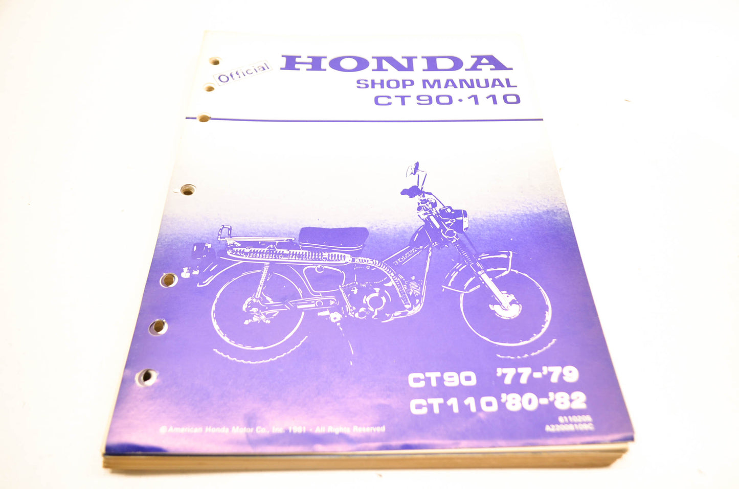 OEM Honda 6110205 CT90/110 E Service Manual