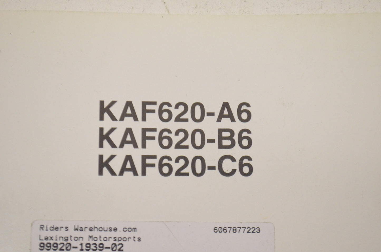 OEM Kawasaki Mule 2500/2510/2520 Owner's Manual KAF620-A6, KAF620-B6, KAF620-C6