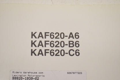 OEM Kawasaki Mule 2500/2510/2520 Owner's Manual KAF620-A6, KAF620-B6, KAF620-C6