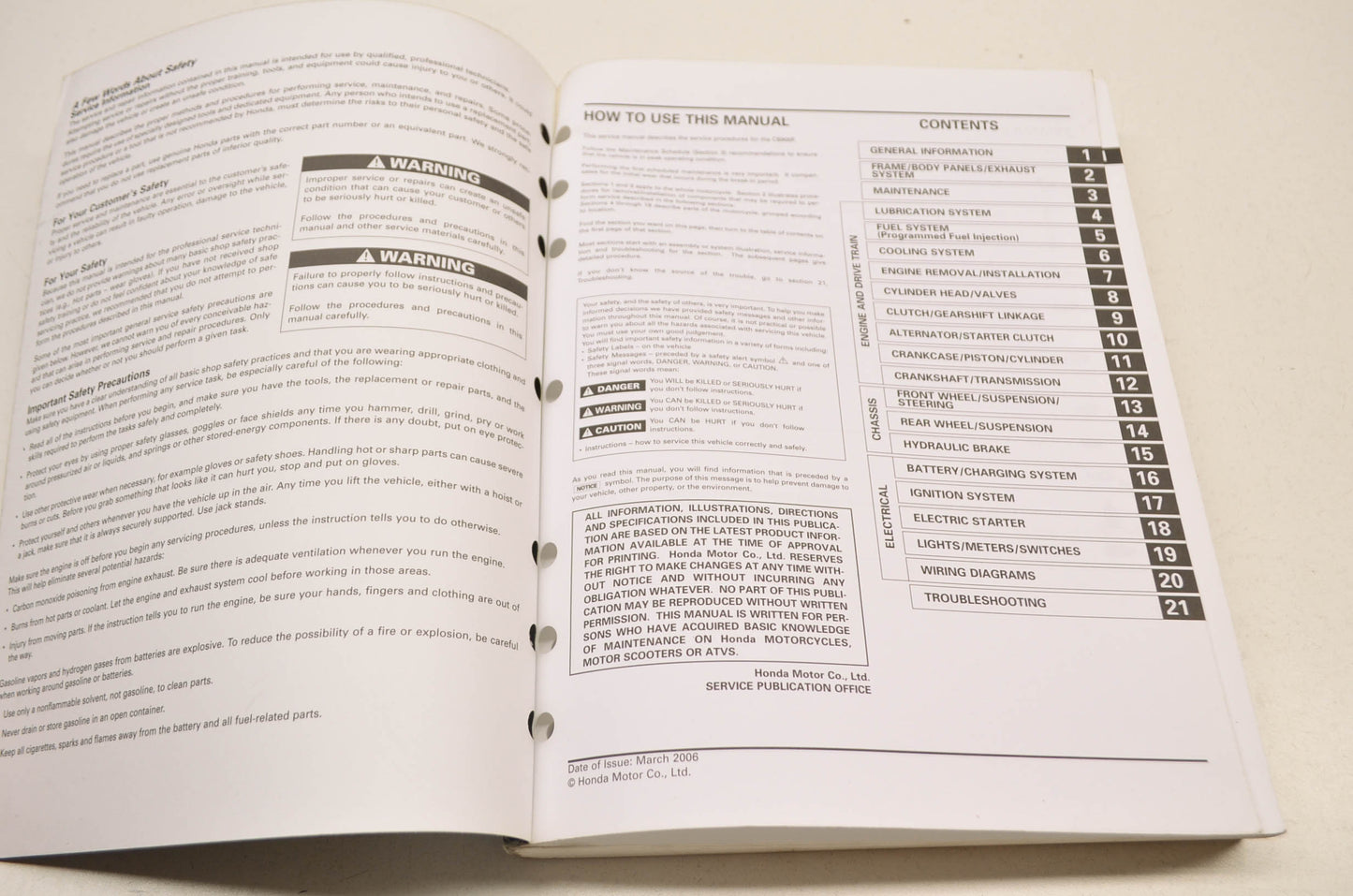 OEM Honda 61MCZ04 Service Manual CB900F 02-06
