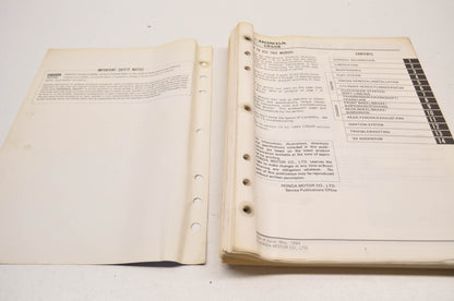 OEM Honda CR60R Shop Manual 83-84 CR60R.