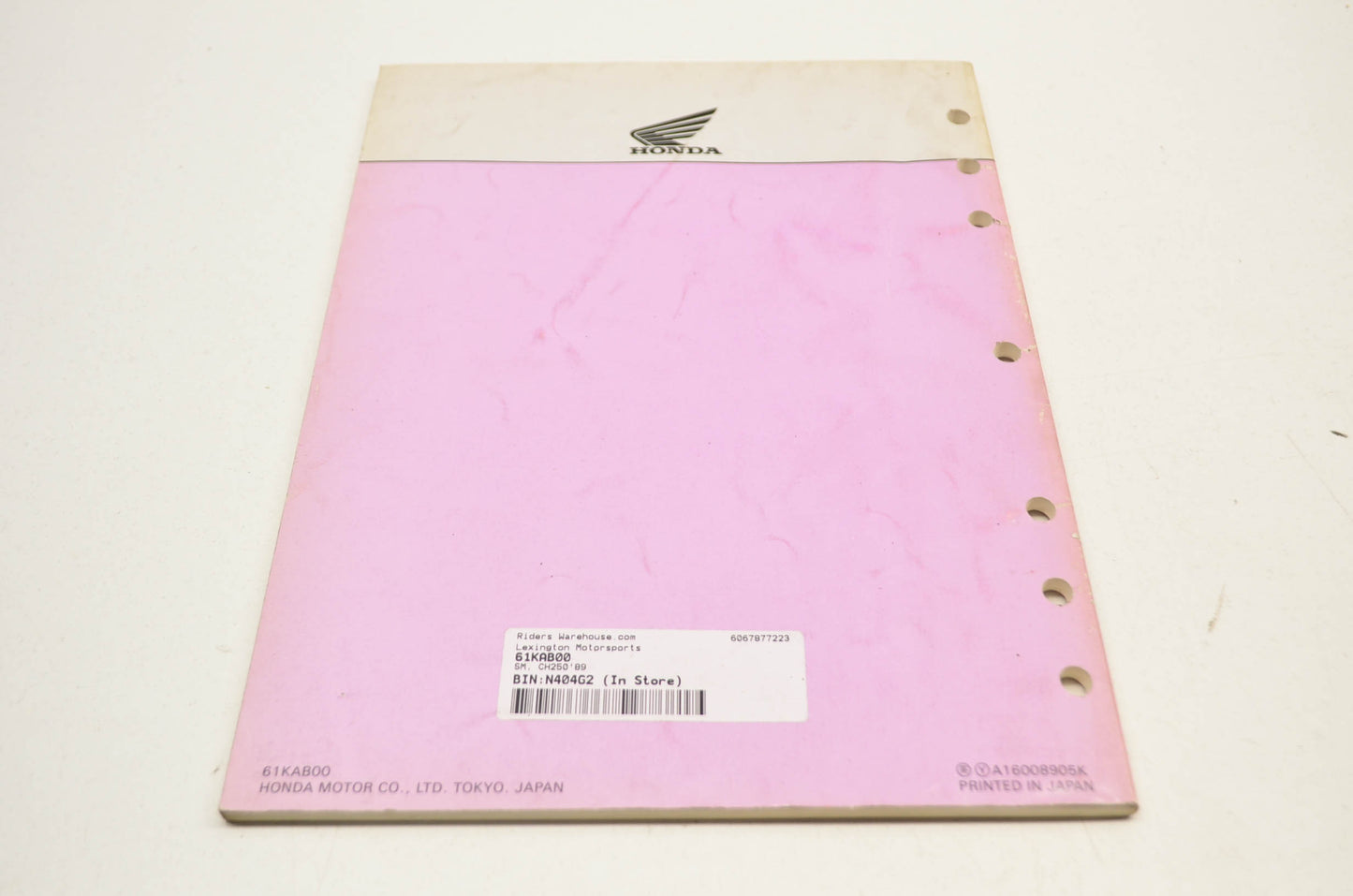 OEM Honda 61KAB00 CH250'89 Service Manual