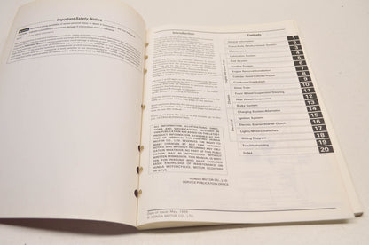 OEM Honda 61KAB00 CH250'89 Service Manual