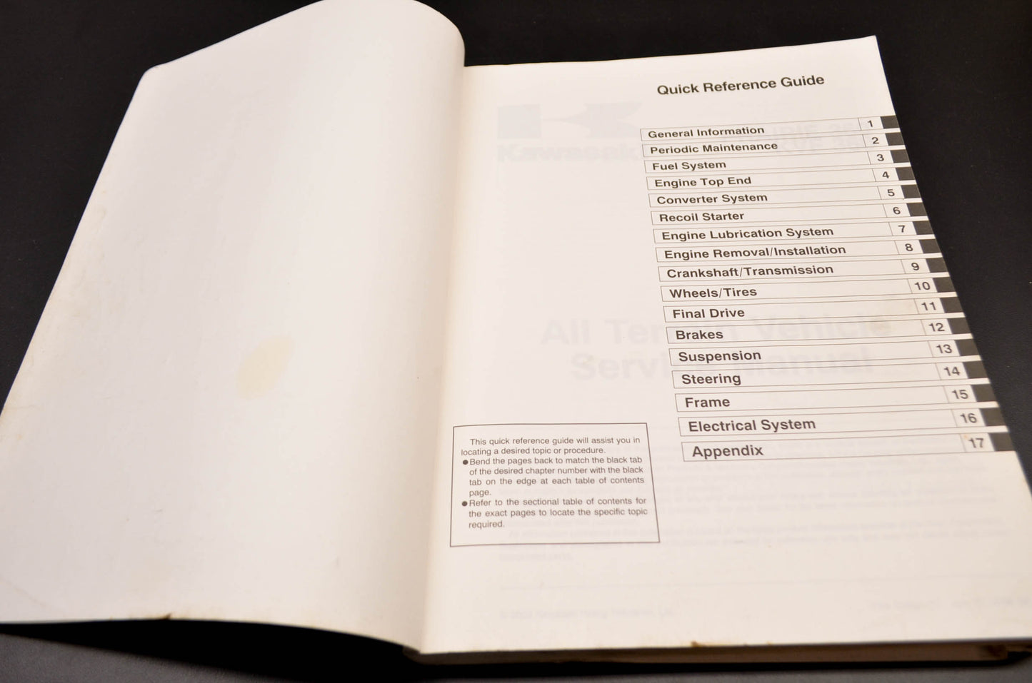 OEM Kawasaki Prairie 360 KVF Service Manual