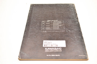 OEM Kawasaki 99924-1062-52 Service Manual Supplement ZX1000A
