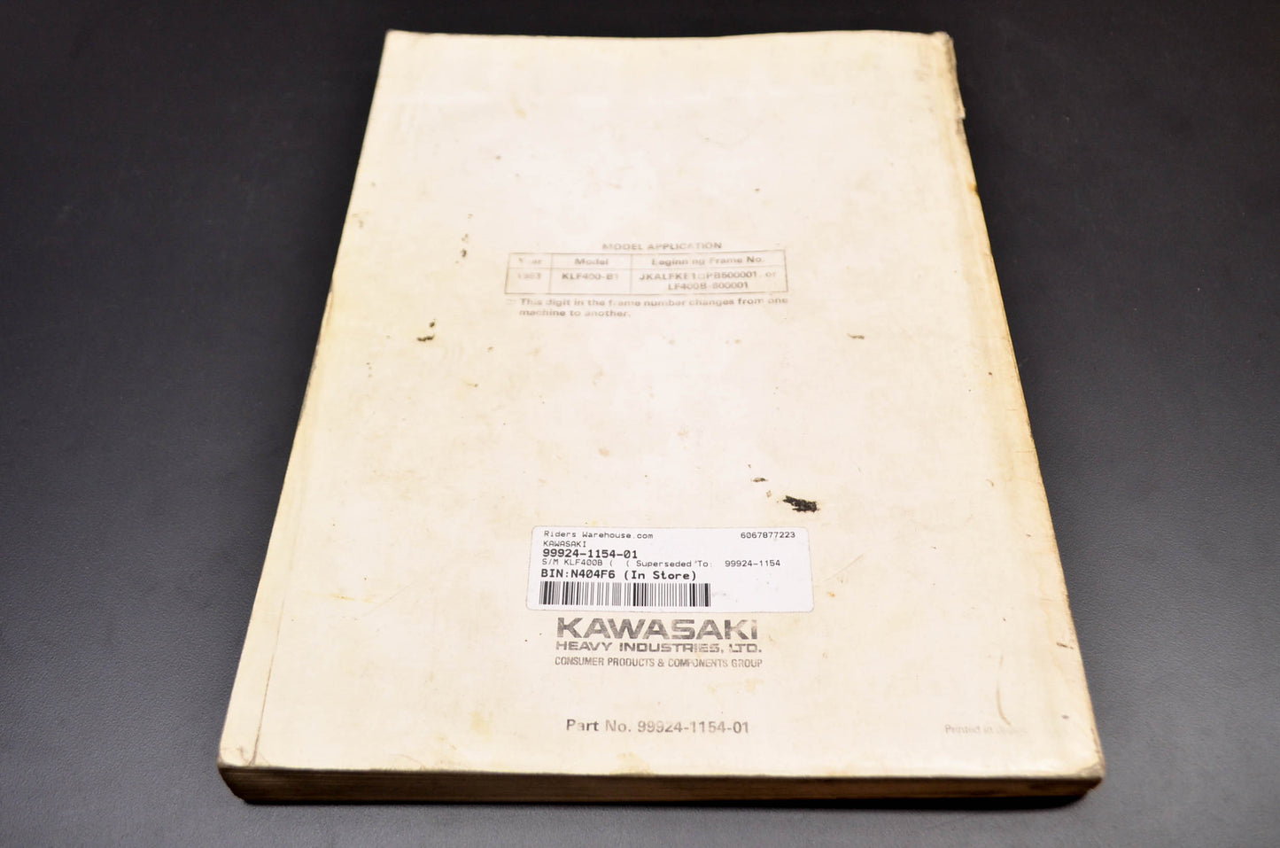 OEM Kawasaki 99924-1154-01 Service Manual KLF400B