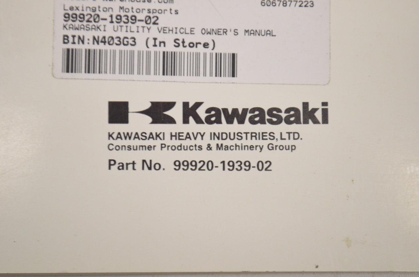 OEM Kawasaki Mule 2500/2510/2520 Owner's Manual KAF620-A6, KAF620-B6, KAF620-C6