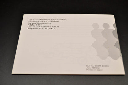 OEM Suzuki 99014-20603 Service Manual MANUAL SAFETY NOS