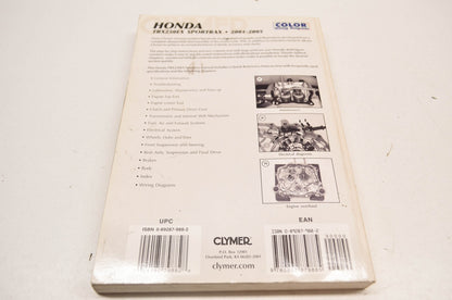 Clymer Honda TRX250 EX Service Manual 01-05 TRX250EX Sportrax.