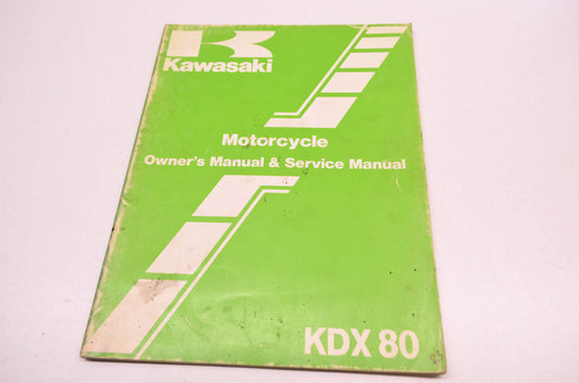 OEM Kawasaki 99920-1217-01 Owner's & Service Manual KDX80B3