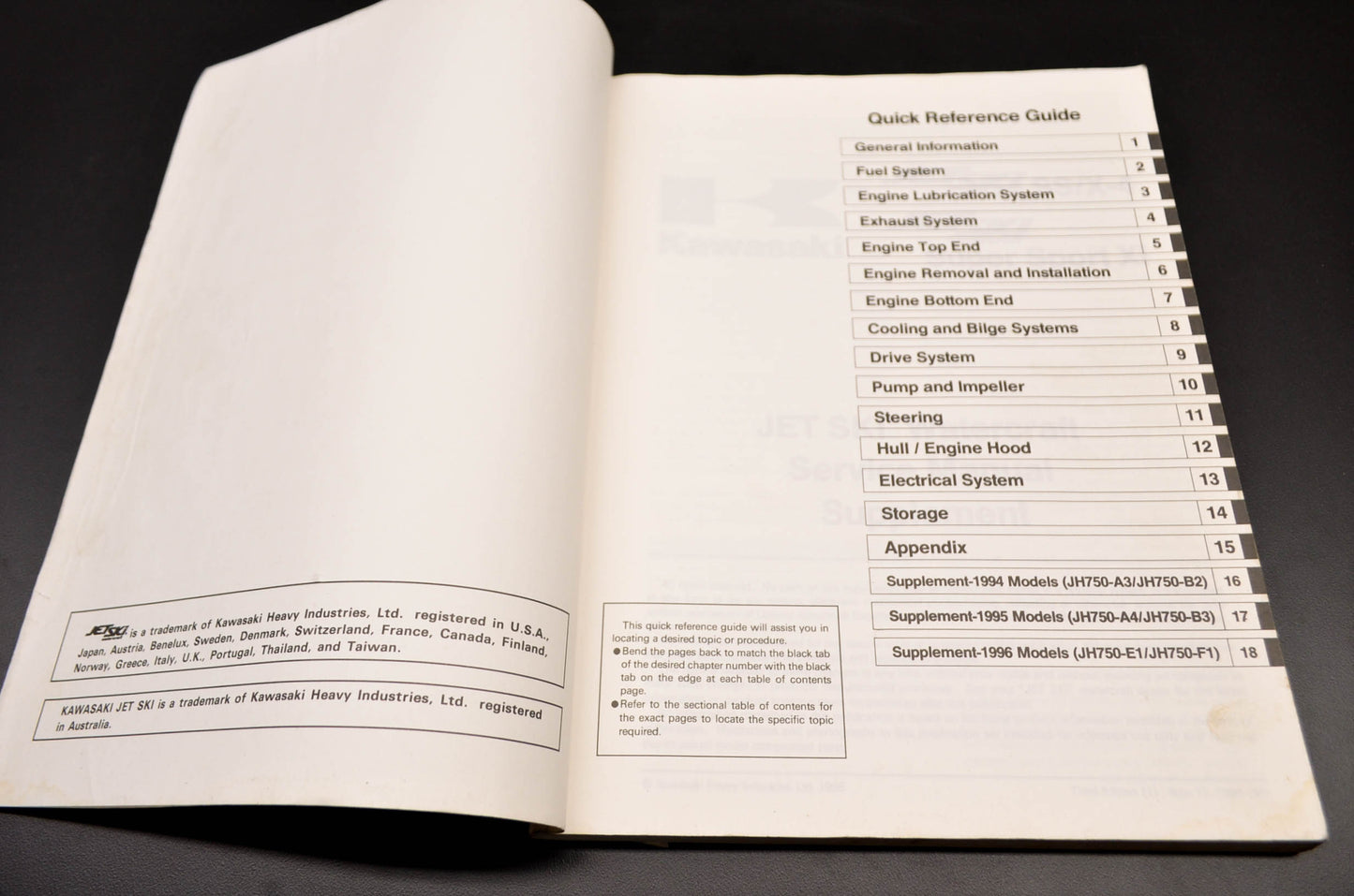 OEM Kawasaki 99924-1177-53 Service Manual Supplement JH750ABEF