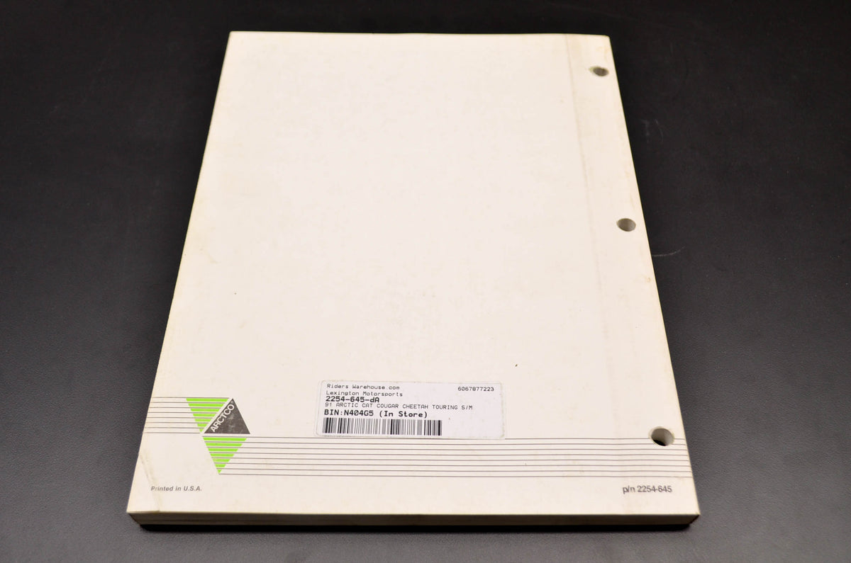 OEM Arctic Cat 2254-645 1991 Cougar Cheetah Service Manual