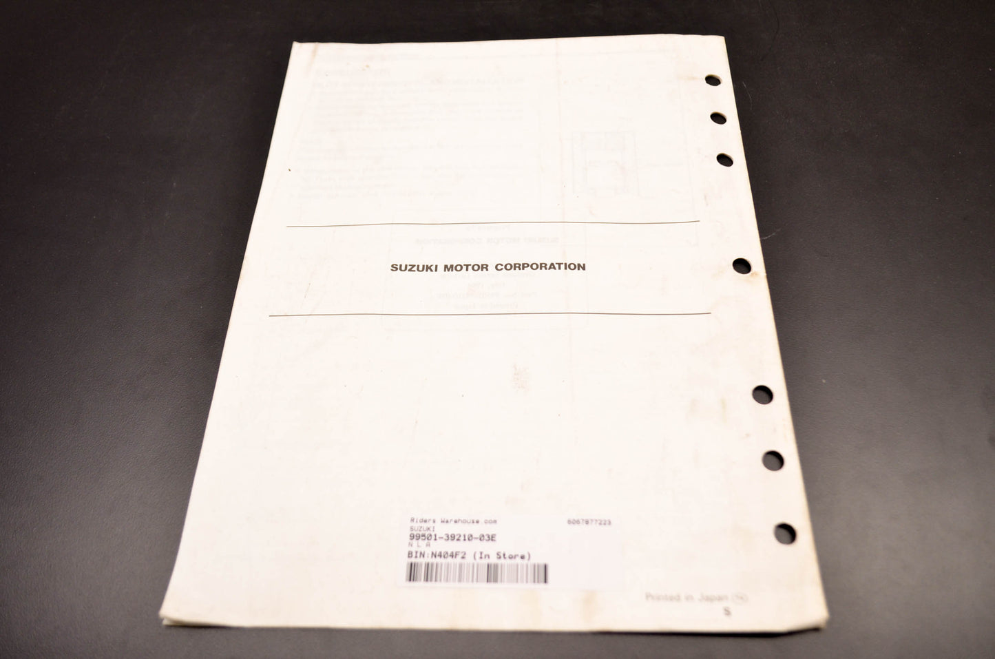 OEM Suzuki 99501-39210-03E VS1400 Supplementary Service Manual
