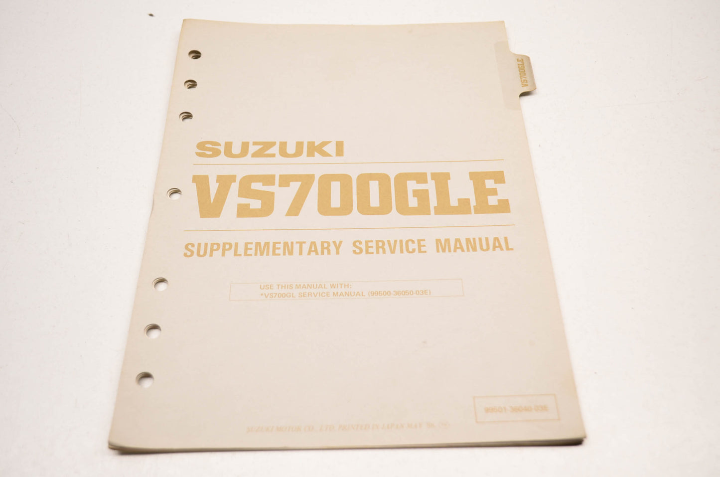 OEM Suzuki 99501-36040-03E VS700GLE Supplementary Service Manual