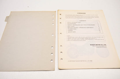 OEM Suzuki 99501-36040-03E VS700GLE Supplementary Service Manual