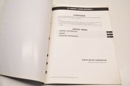 OEM Suzuki 99501-39290-03E 2000 TL1000S Supplementary Service Manual