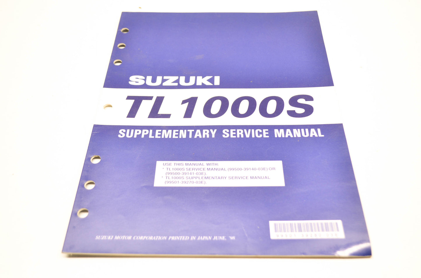 OEM Suzuki 99501-39280-03E 99 TL1000SX Supplementary Service Manual NOS