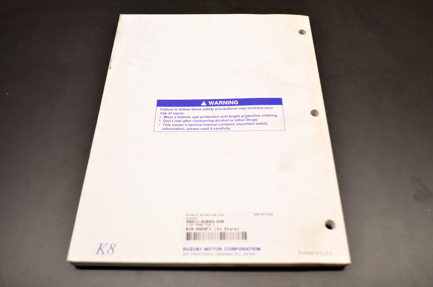 OEM Suzuki 99011-02B83-03A Owner's & Service Manual RM85/LK8 NOS
