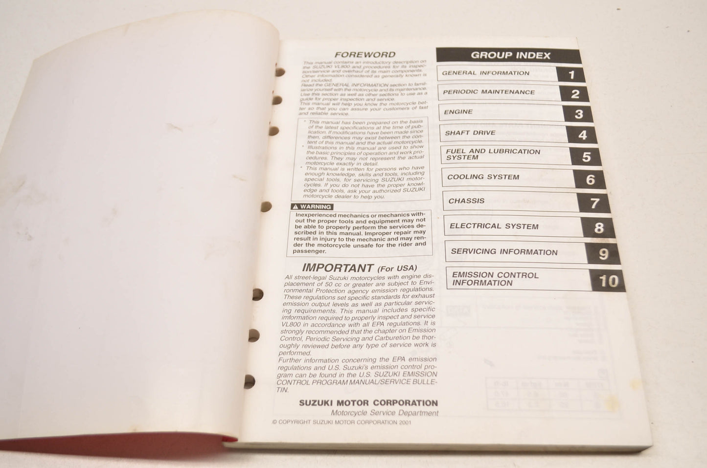 OEM Suzuki VL800 Service Manual